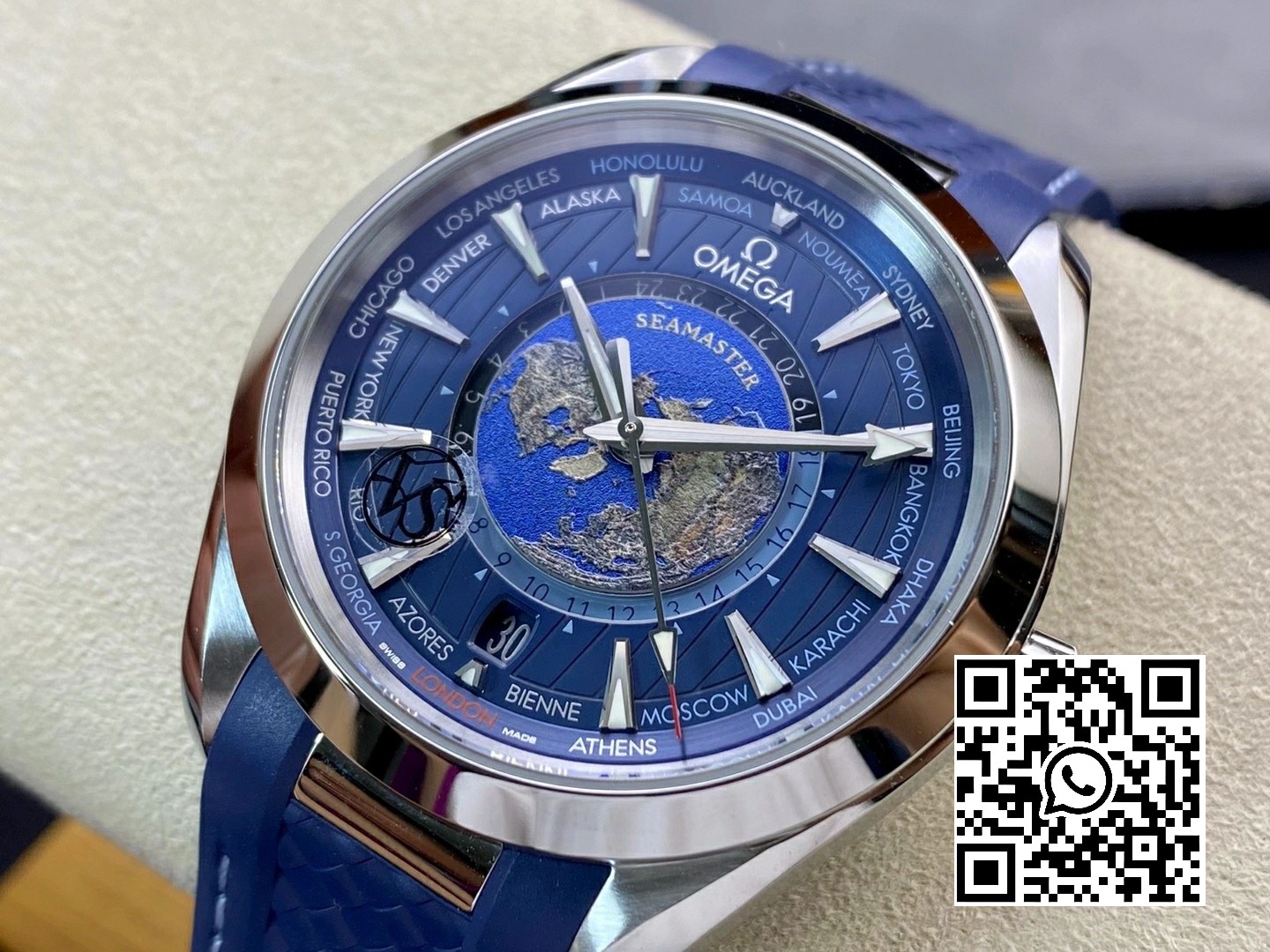 Omega Aqua Terra 8938 Worldtimer VS Factory 1:1 Best Edition Blue Dial