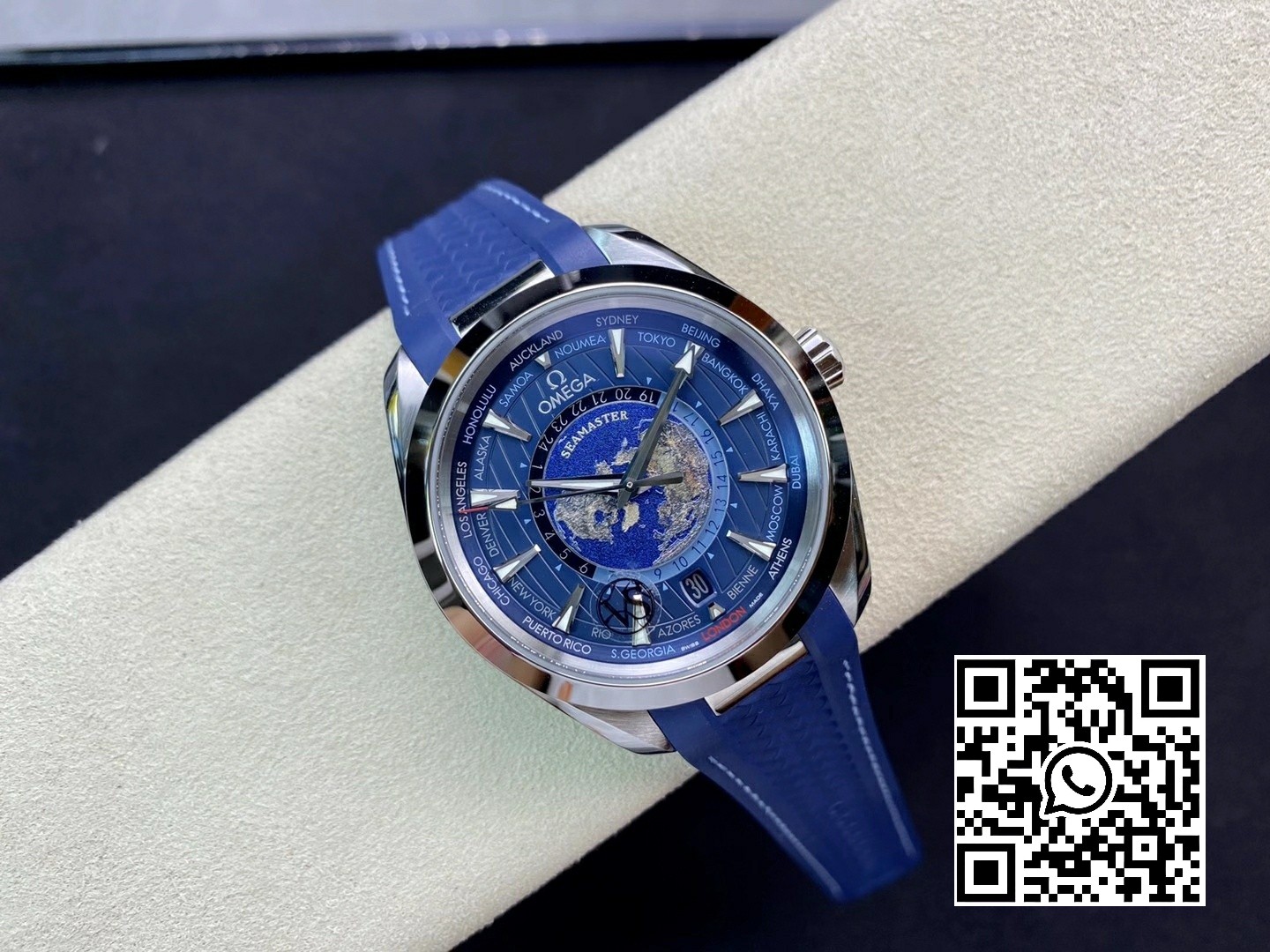 Omega Aqua Terra 8938 Worldtimer VS Factory 1:1 Best Edition Blue Dial