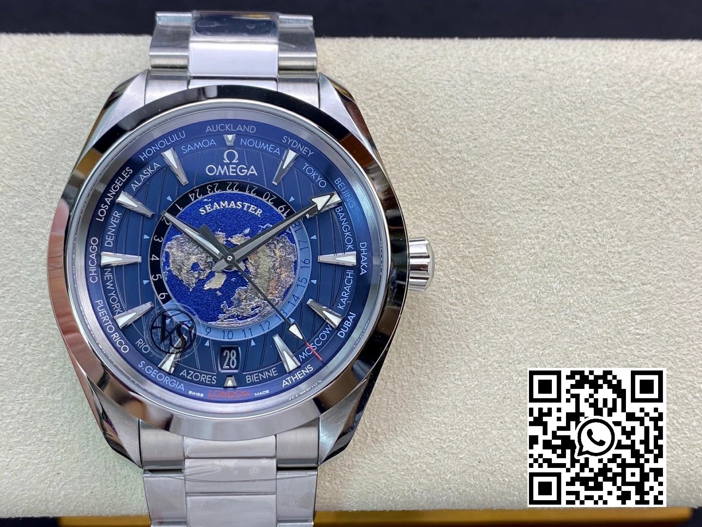 Omega Aqua Terra Worldtimer VS Factory 1:1 Best Edition Blue Dial