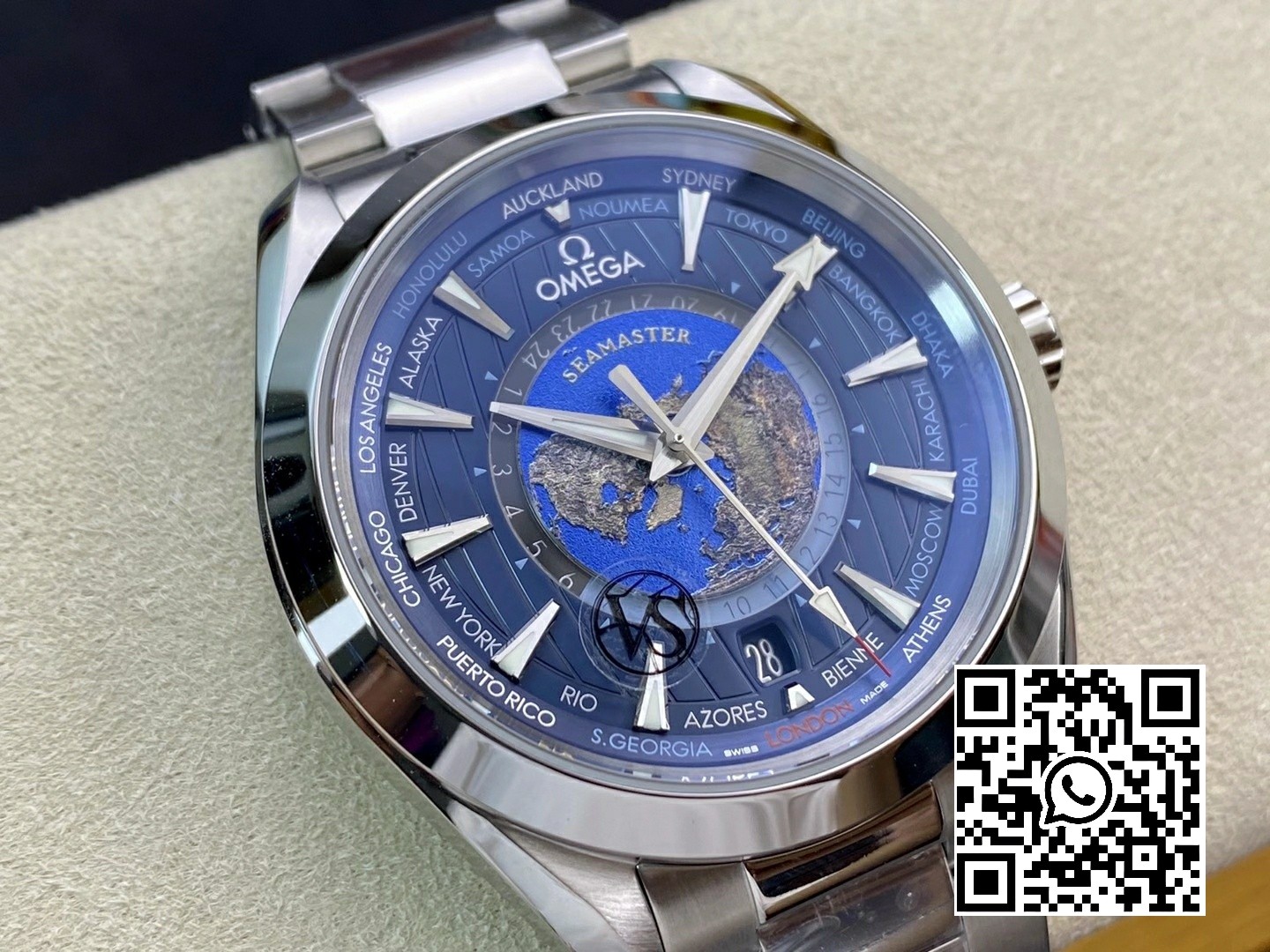 Omega Aqua Terra Worldtimer VS Factory 1:1 Best Edition Blue Dial