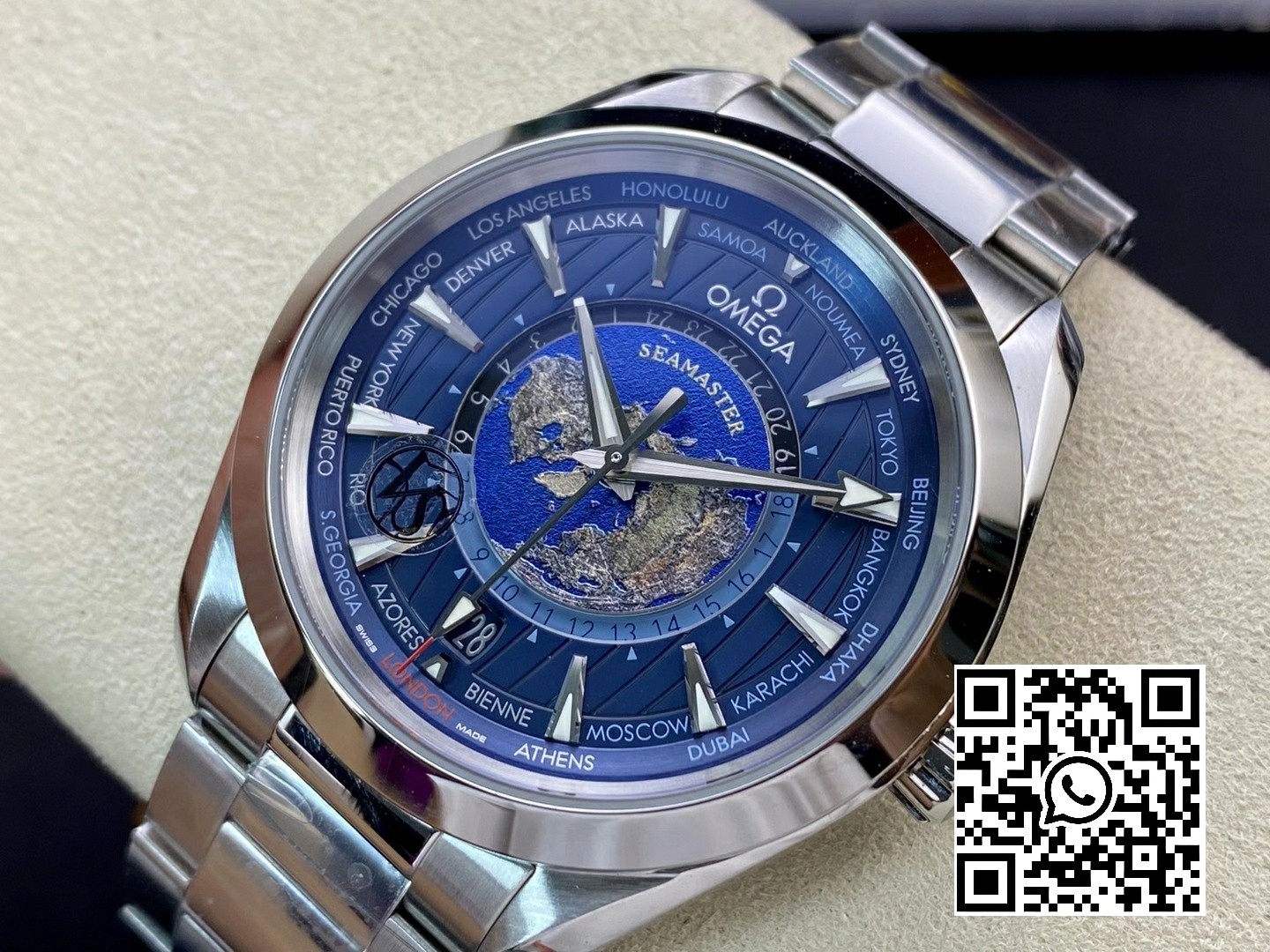 Omega Aqua Terra Worldtimer VS Factory 1:1 Best Edition Blue Dial