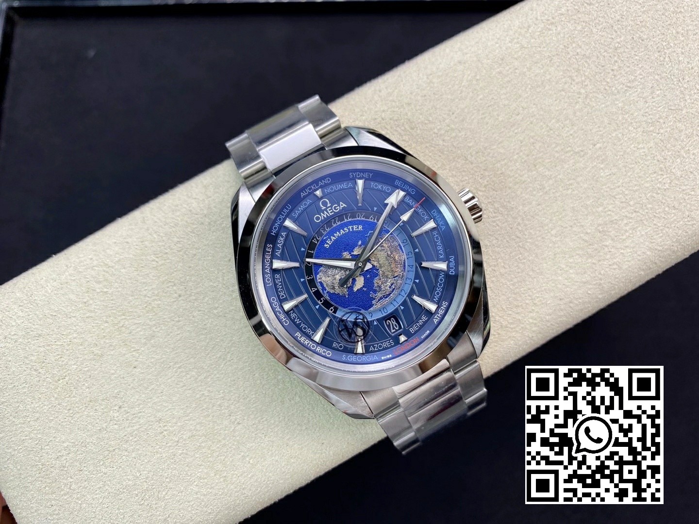 Omega Aqua Terra Worldtimer VS Factory 1:1 Best Edition Blue Dial