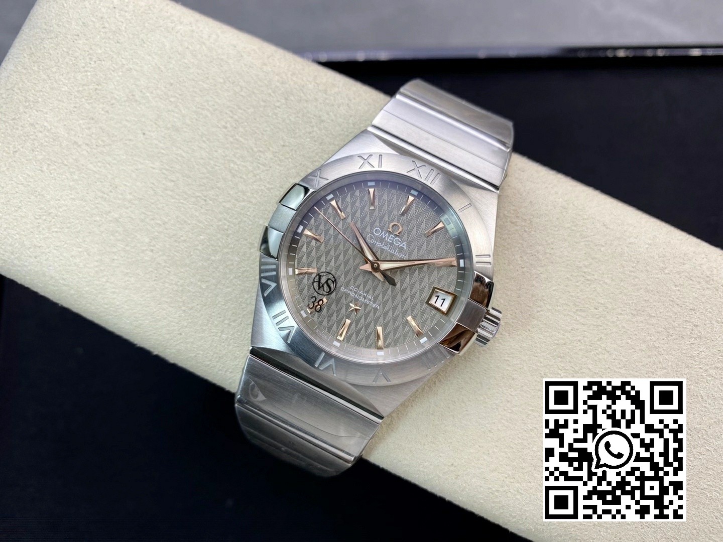 Omega Constellation 38mm SS/RG VS Factory 1:1 Best Edition Gray Textured Dial