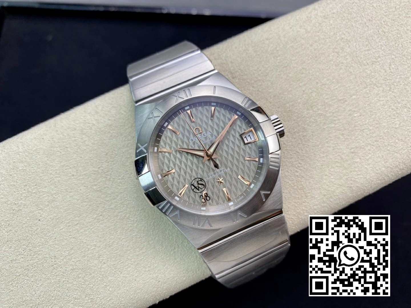 Omega Constellation 38mm SS/RG VS Factory 1:1 Best Edition Gray Textured Dial