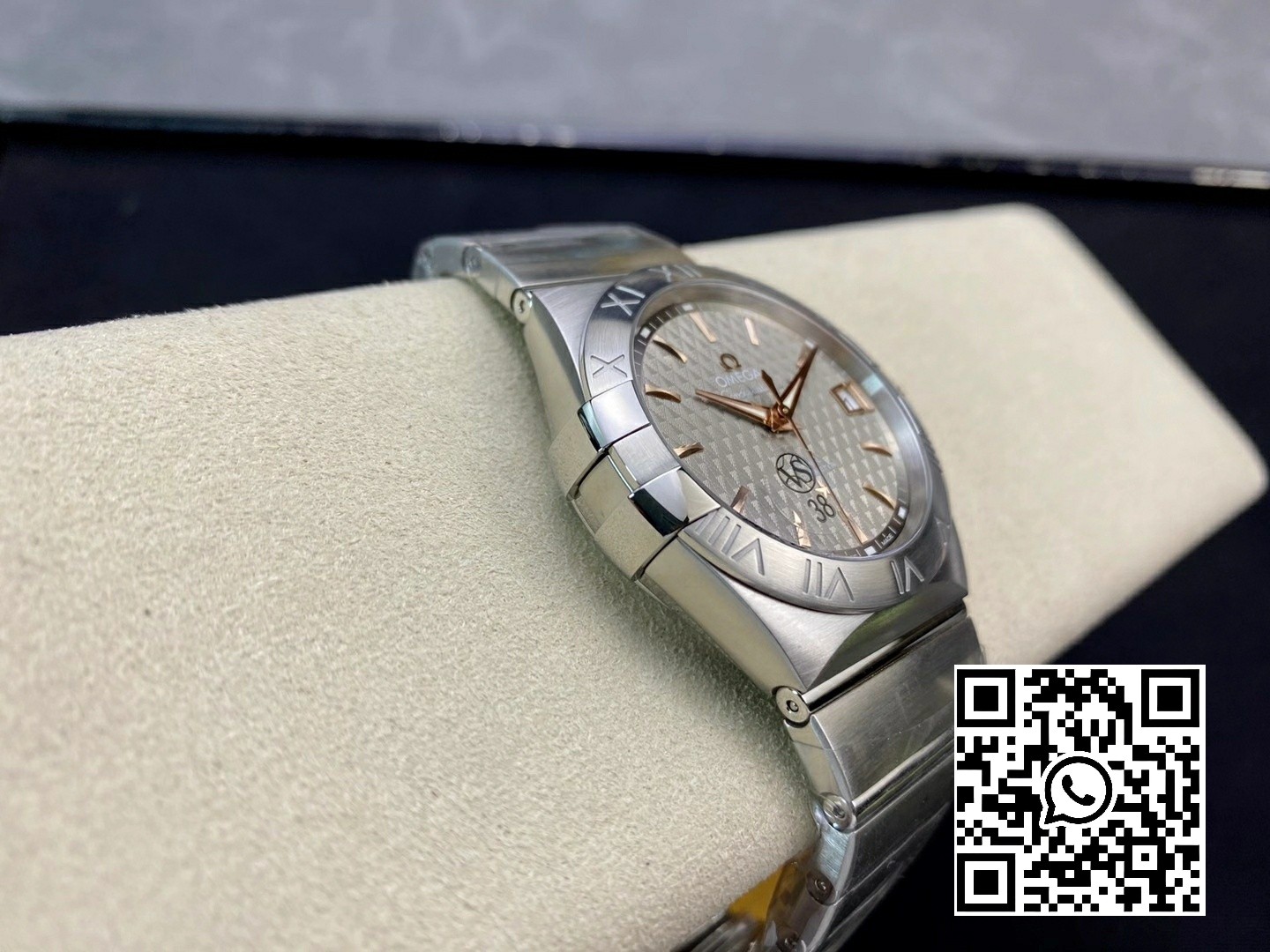 Omega Constellation 38mm SS/RG VS Factory 1:1 Best Edition Gray Textured Dial