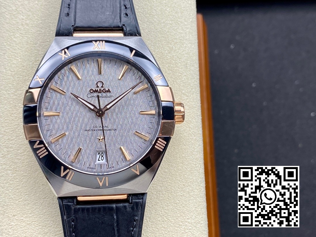 Omega Constellation Black Ceramic SS/RG VS Factory 1:1 Best Edition White Dial