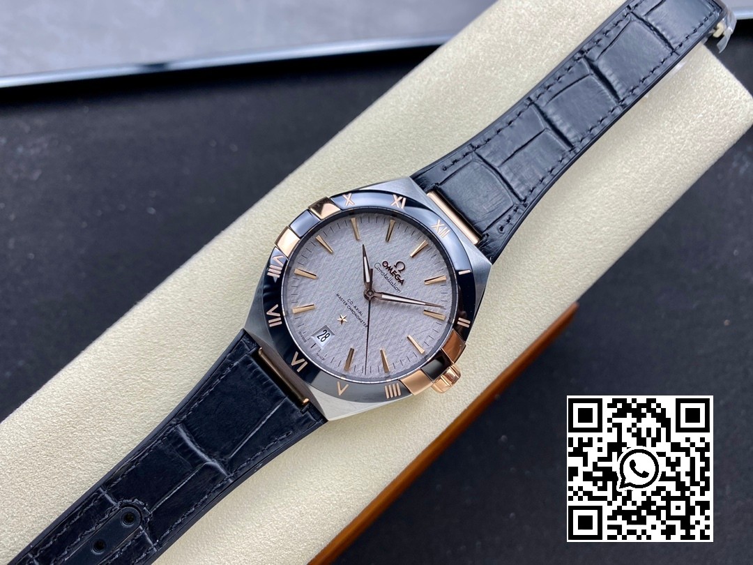 Omega Constellation Black Ceramic SS/RG VS Factory 1:1 Best Edition White Dial