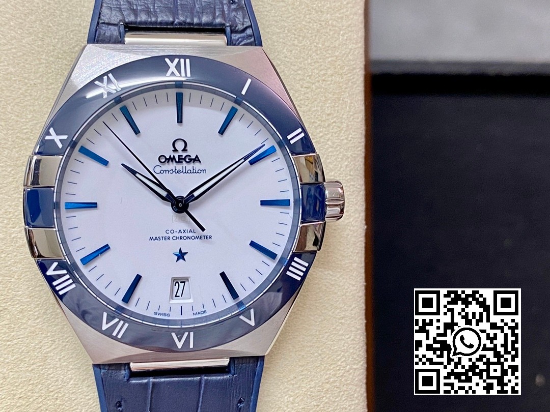 Omega Constellation Blue Ceramic SS VS Factory 1:1 Best Edition White Dial