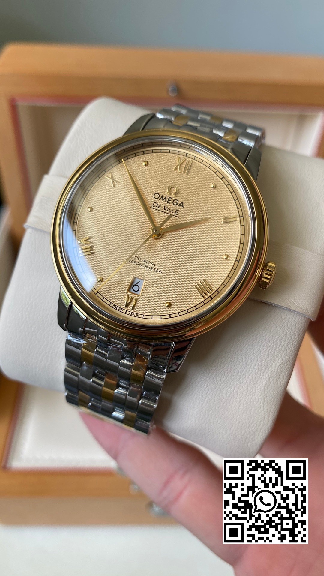 Omega De Ville Prestige 39.5mm YG/SS A+ Factory 1:1 Best Edition Yellow Granular Dial