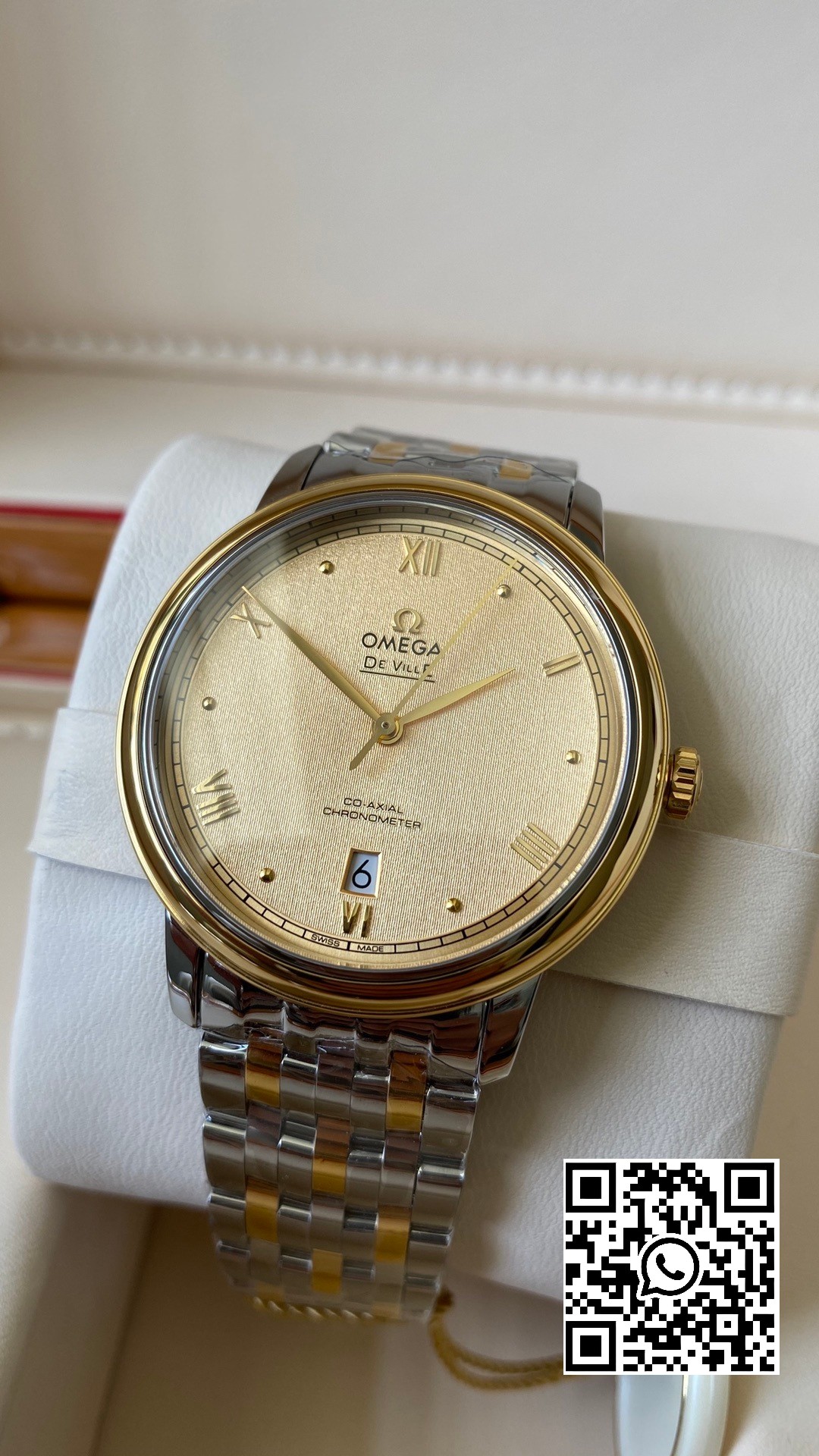 Omega De Ville Prestige 39.5mm YG/SS A+ Factory 1:1 Best Edition Yellow Granular Dial