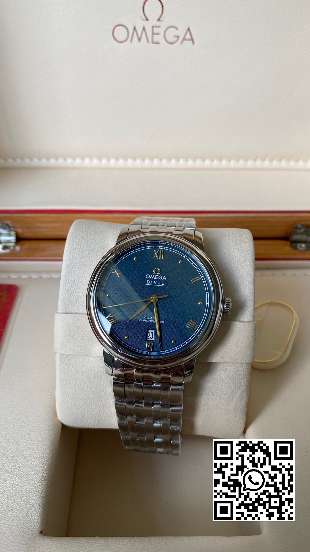 Omega De Ville Prestige 39.5mm SS A+ Factory 1:1 Best Edition Blue Granular Dial