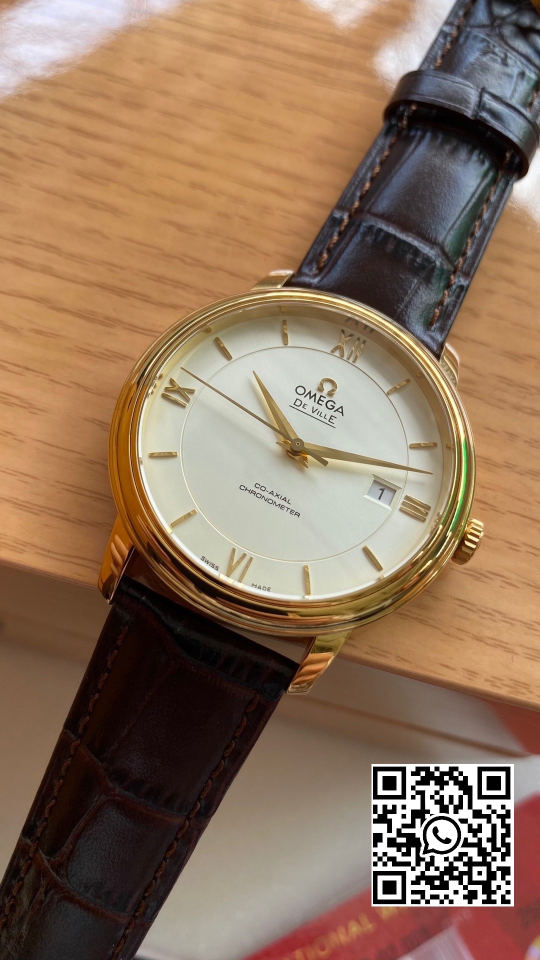 Omega De Ville Prestige 39.5mm YG A+ Factory 1:1 Best Edition Wite Dial