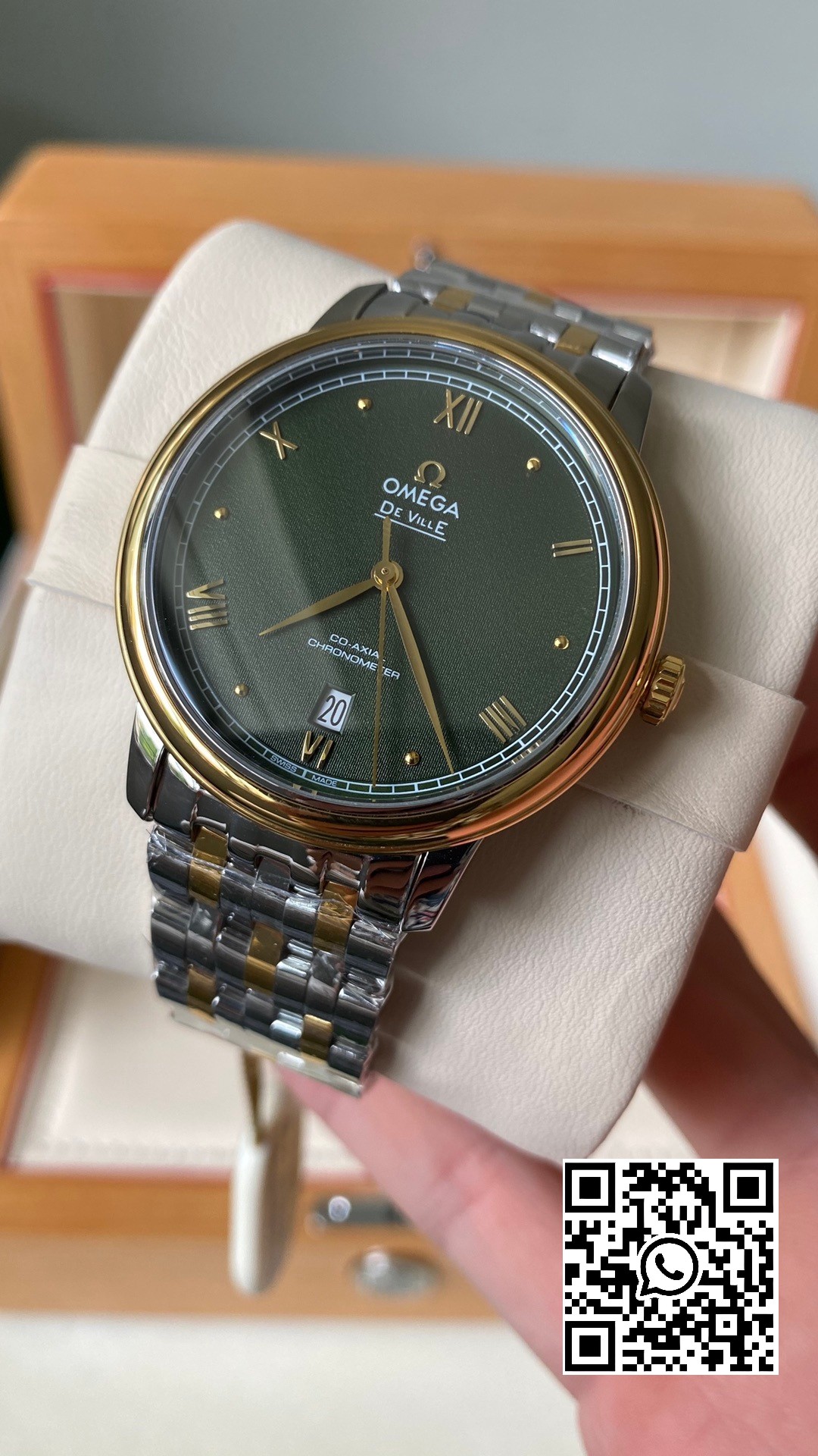 Omega De Ville Prestige 39.5mm YG/SS A+ Factory 1:1 Best Edition Green Granular Dial