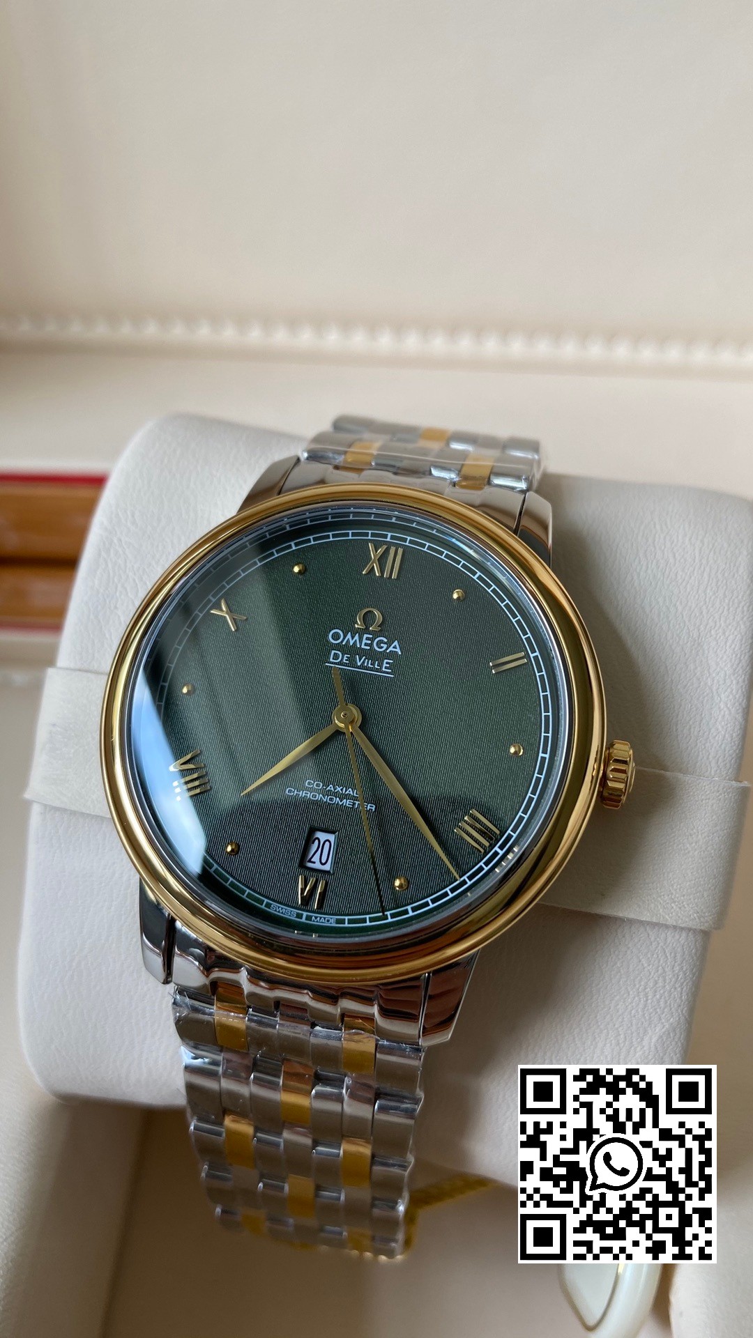 Omega De Ville Prestige 39.5mm YG/SS A+ Factory 1:1 Best Edition Green Granular Dial