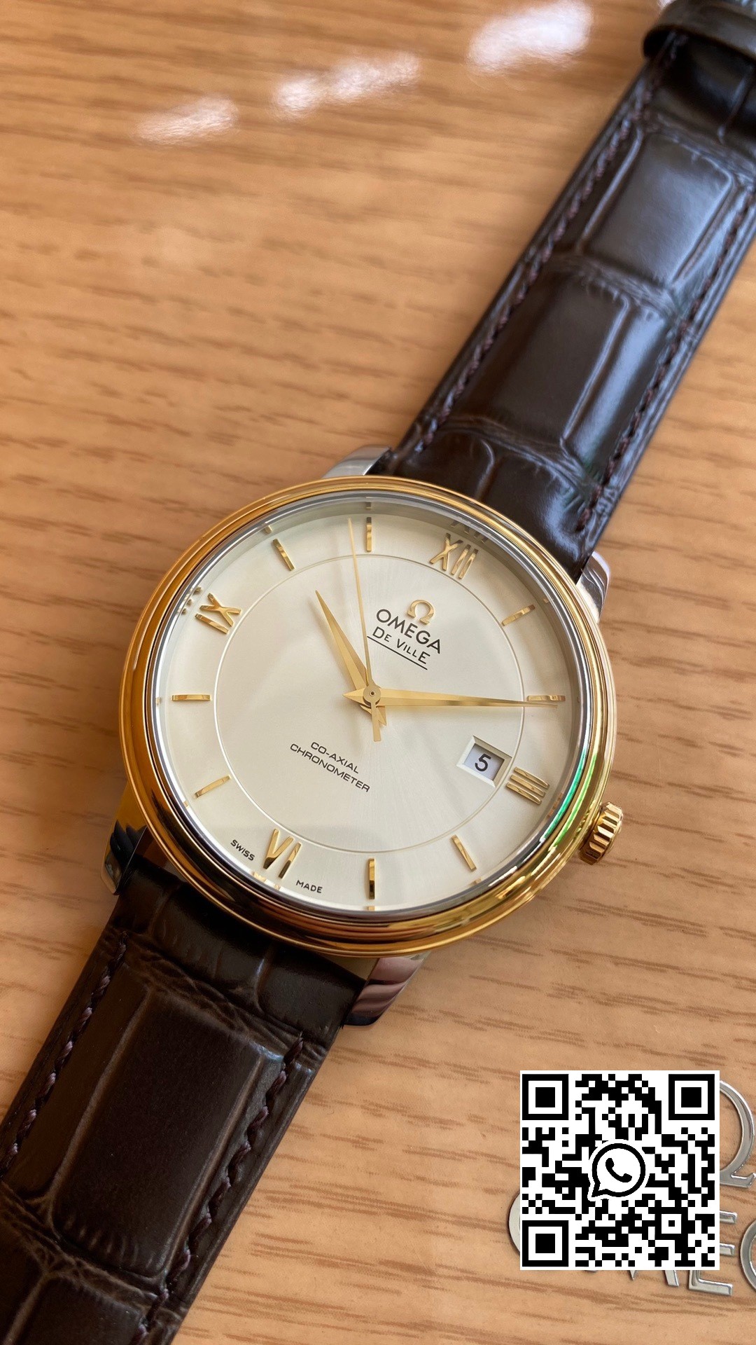 Omega De Ville Prestige 39.5mm YG/SS A+ Factory 1:1 Best Edition White Dial