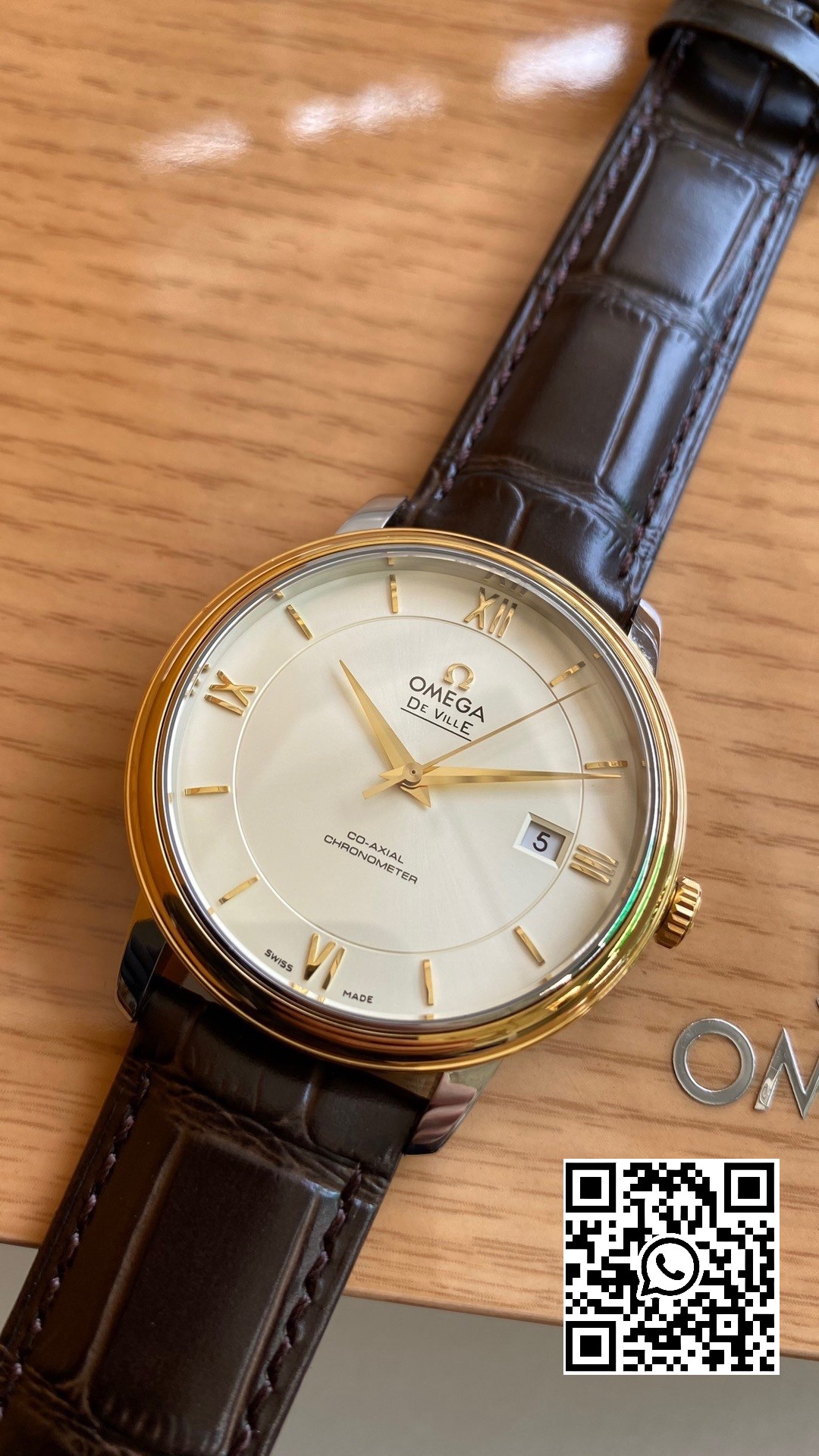 Omega De Ville Prestige 39.5mm YG/SS A+ Factory 1:1 Best Edition White Dial