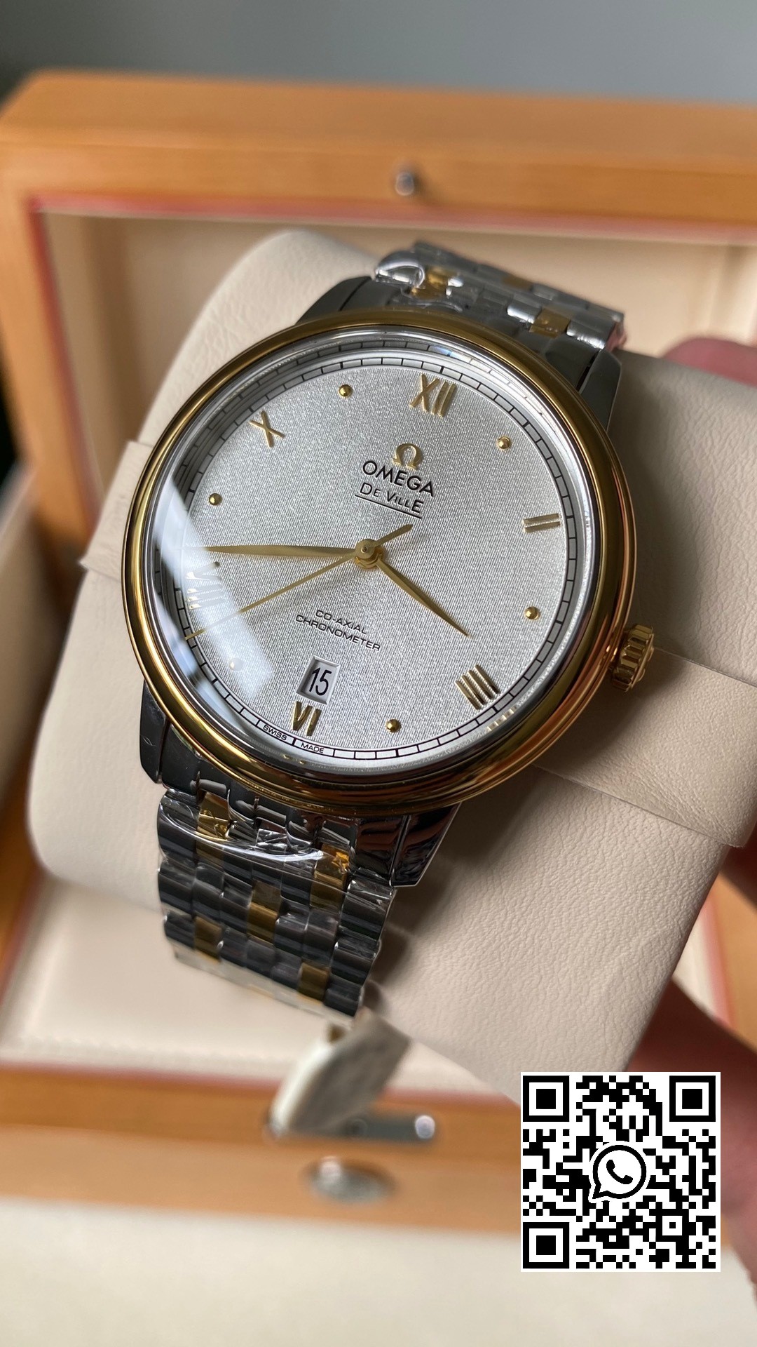 Omega De Ville Prestige 39.5mm YG/SS A+ Factory 1:1 Best Edition White Granular Dial