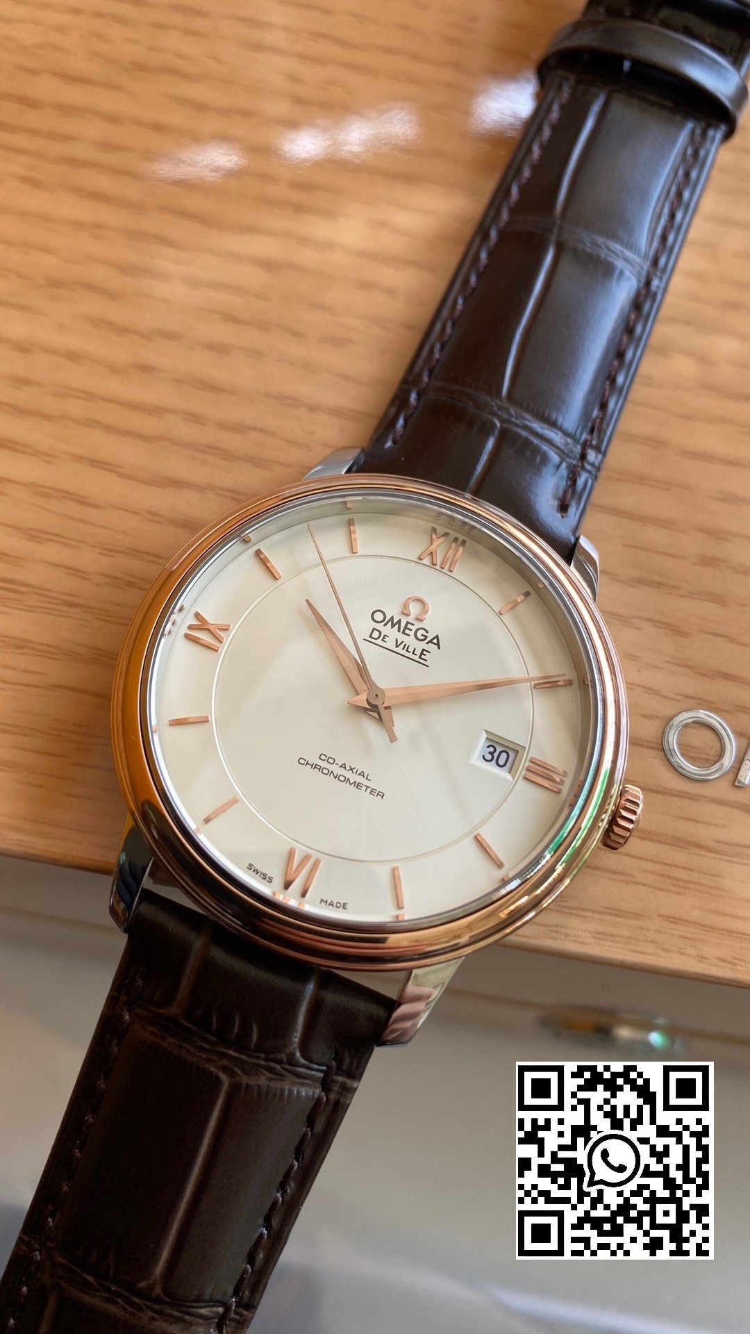 Omega De Ville Prestige 39.5mm RG/SS A+ Factory 1:1 Best Edition Wite Dial