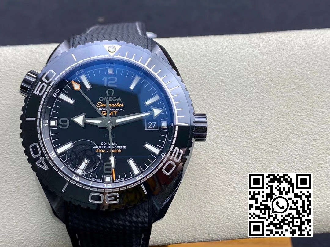 Omega Planet Ocean 45.5mm Deep Black Real Ceramic VS Factory Black Nylon Strap A8906 Super Clone