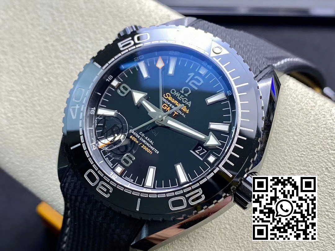 Omega Planet Ocean 45.5mm Deep Black Real Ceramic VS Factory Black Nylon Strap A8906 Super Clone