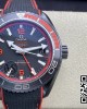 Omega Planet Ocean 45.5mm Deep Black red Real Ceramic VS Factory 1:1 Best Edition A8906 Super Clone