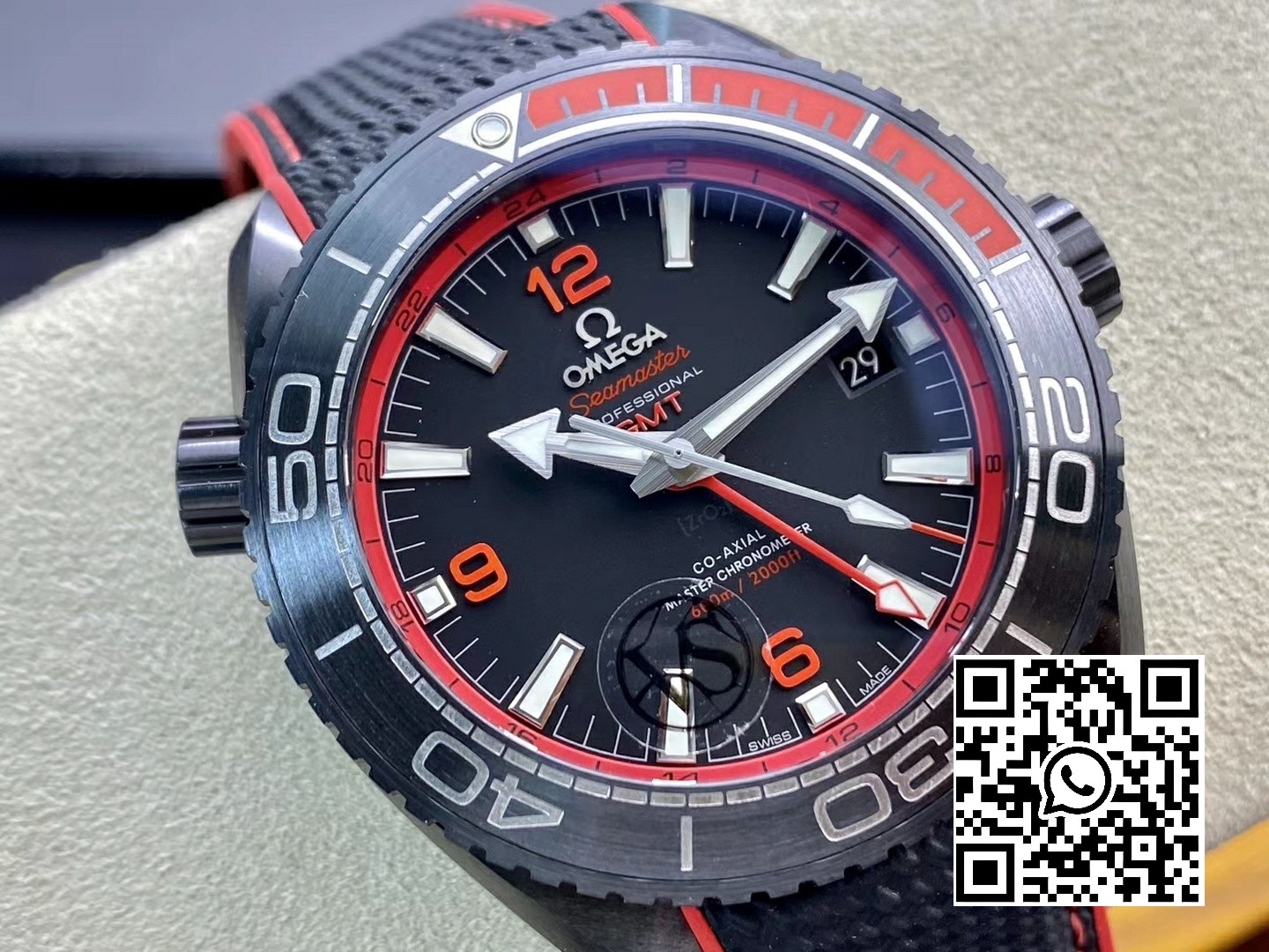 Omega Planet Ocean 45.5mm Deep Black red Real Ceramic VS Factory 1:1 Best Edition A8906 Super Clone