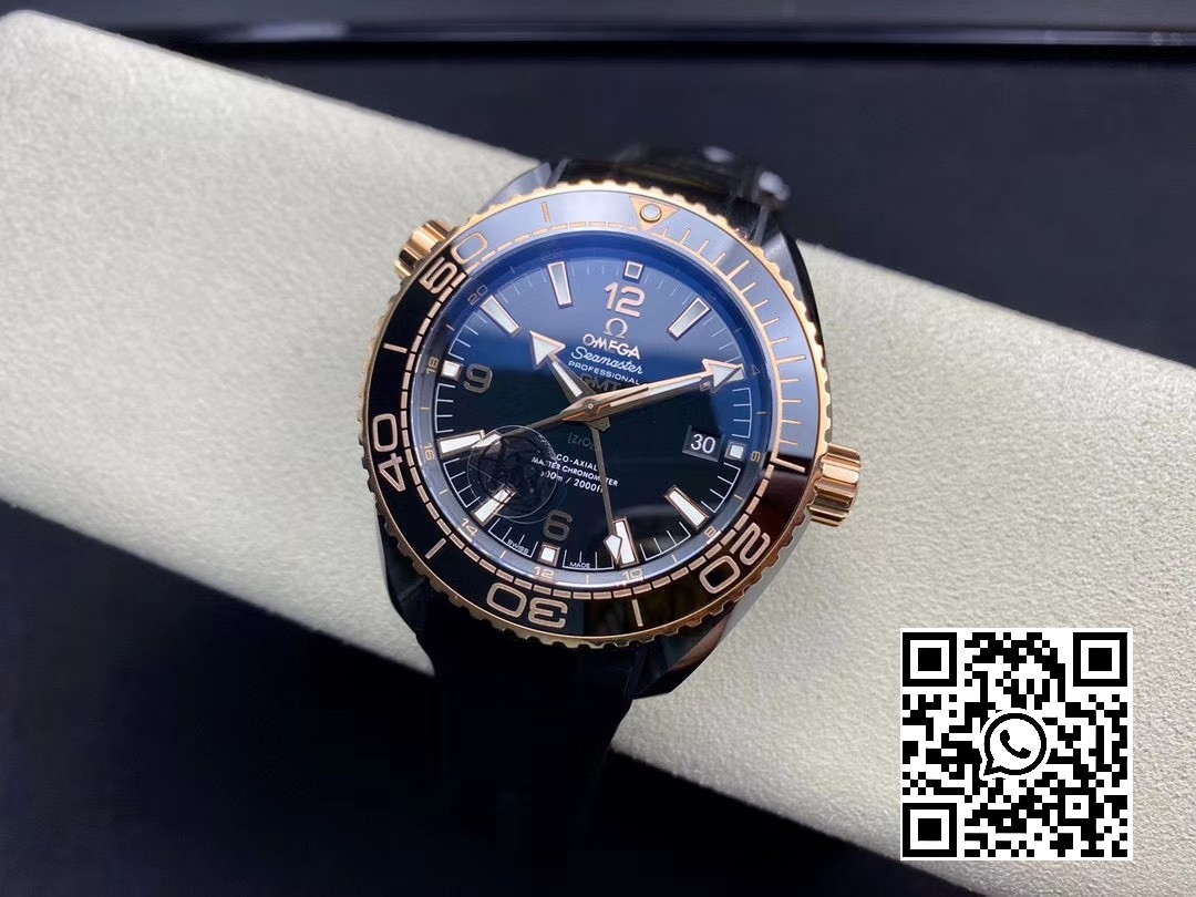 Omega Planet Ocean 45.5mm Deep Gold Black Real Ceramic VS Factory Black Leather Strap A8906 Super Clone