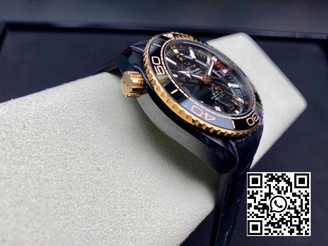 Omega Planet Ocean 45.5mm Deep Gold Black Real Ceramic VS Factory Black Leather Strap A8906 Super Clone