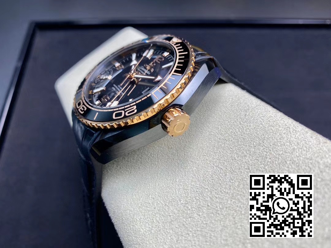 Omega Planet Ocean 45.5mm Deep Gold Black Real Ceramic VS Factory Black Leather Strap A8906 Super Clone