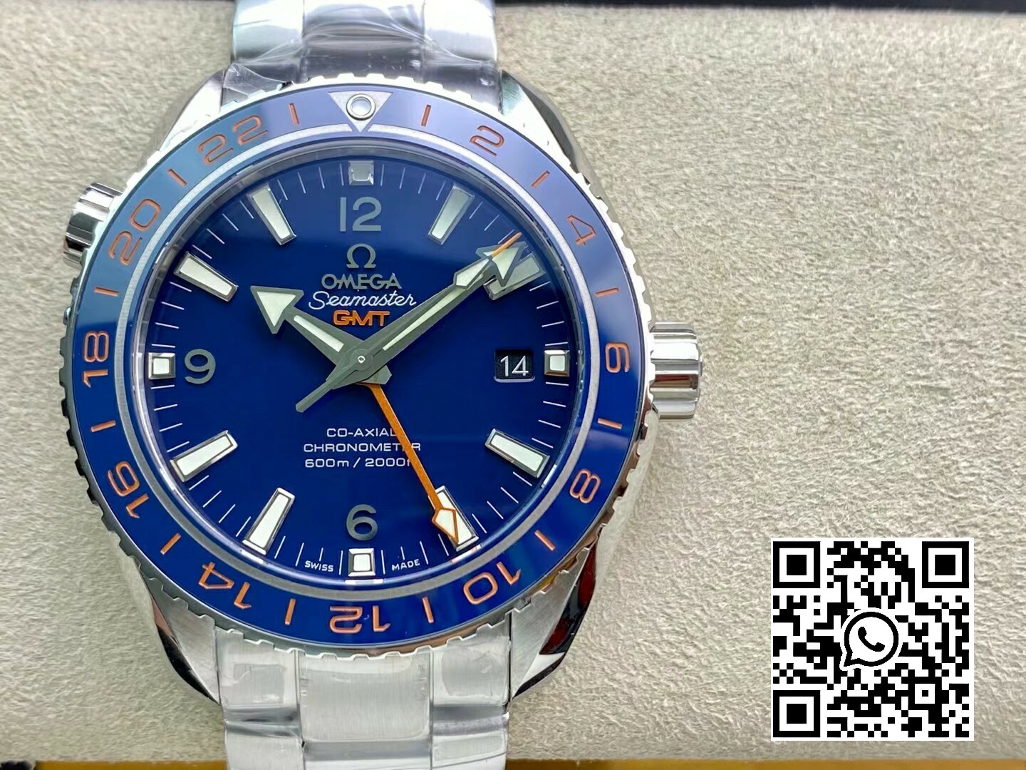 Omega Planet Ocean 600M Co-Axial GMT 43.5mm VS Factory 1:1 Best Edition Blue Dial