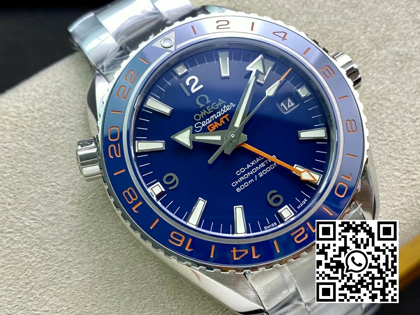 Omega Planet Ocean 600M Co-Axial GMT 43.5mm VS Factory 1:1 Best Edition Blue Dial