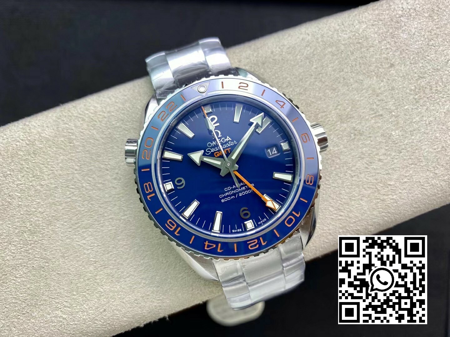 Omega Planet Ocean 600M Co-Axial GMT 43.5mm VS Factory 1:1 Best Edition Blue Dial