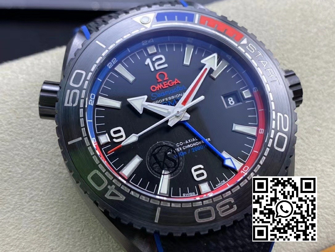 Omega Planet Ocean GMT 45.5mm ETNZ “Deep Black” Real Ceramic VS Factory 1:1 Best Edition A8906 Super Clone