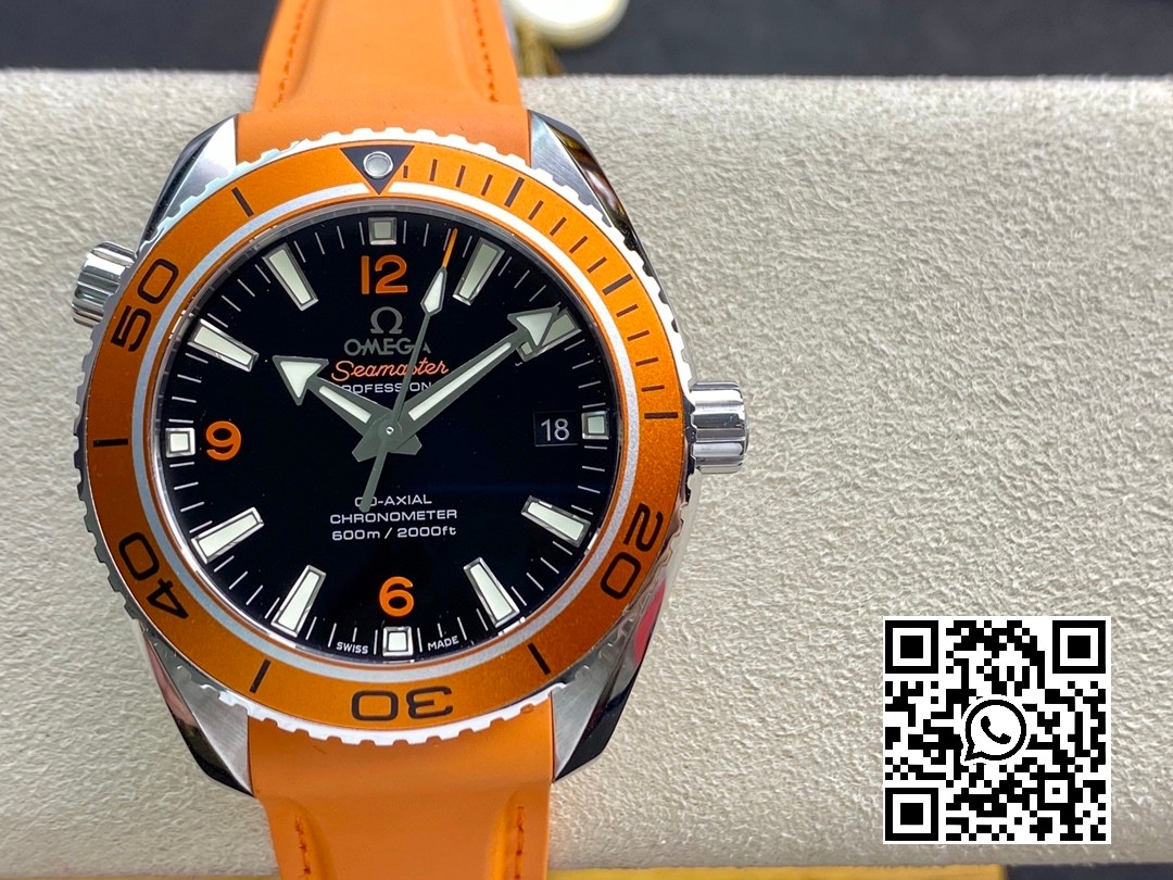 Omega Planet Ocean Professional Orange Bezel 42mm VS Factory1:1 Best Edition on Orange Rubber Strap A8500 Super Clone