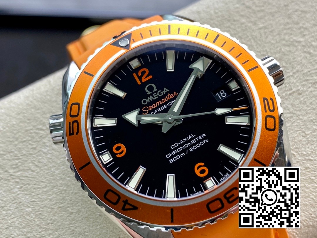 Omega Planet Ocean Professional Orange Bezel 42mm VS Factory1:1 Best Edition on Orange Rubber Strap A8500 Super Clone