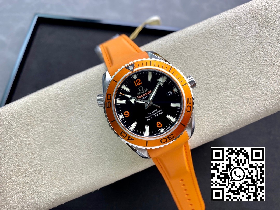 Omega Planet Ocean Professional Orange Bezel 42mm VS Factory1:1 Best Edition on Orange Rubber Strap A8500 Super Clone