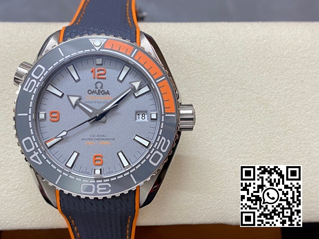 Omega Planet Ocean 43.5mm Ti VS Factory 1:1 Best Edition Black/Orange Bezel Gray Dial