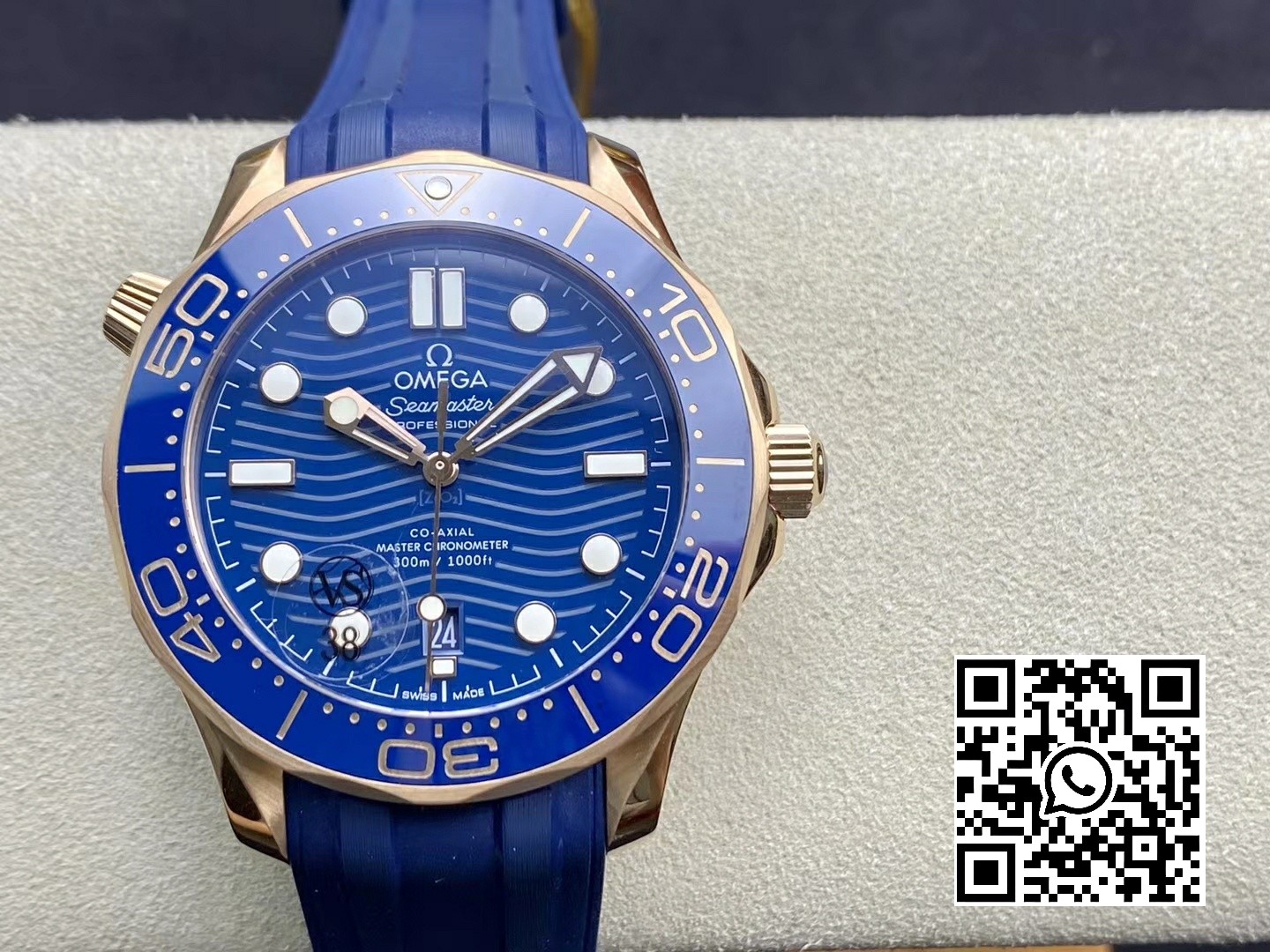 Omega 2018 Seamaster Diver 300M RG Blue Ceramic VS Factory 1:1 Best Edition Blue Dial