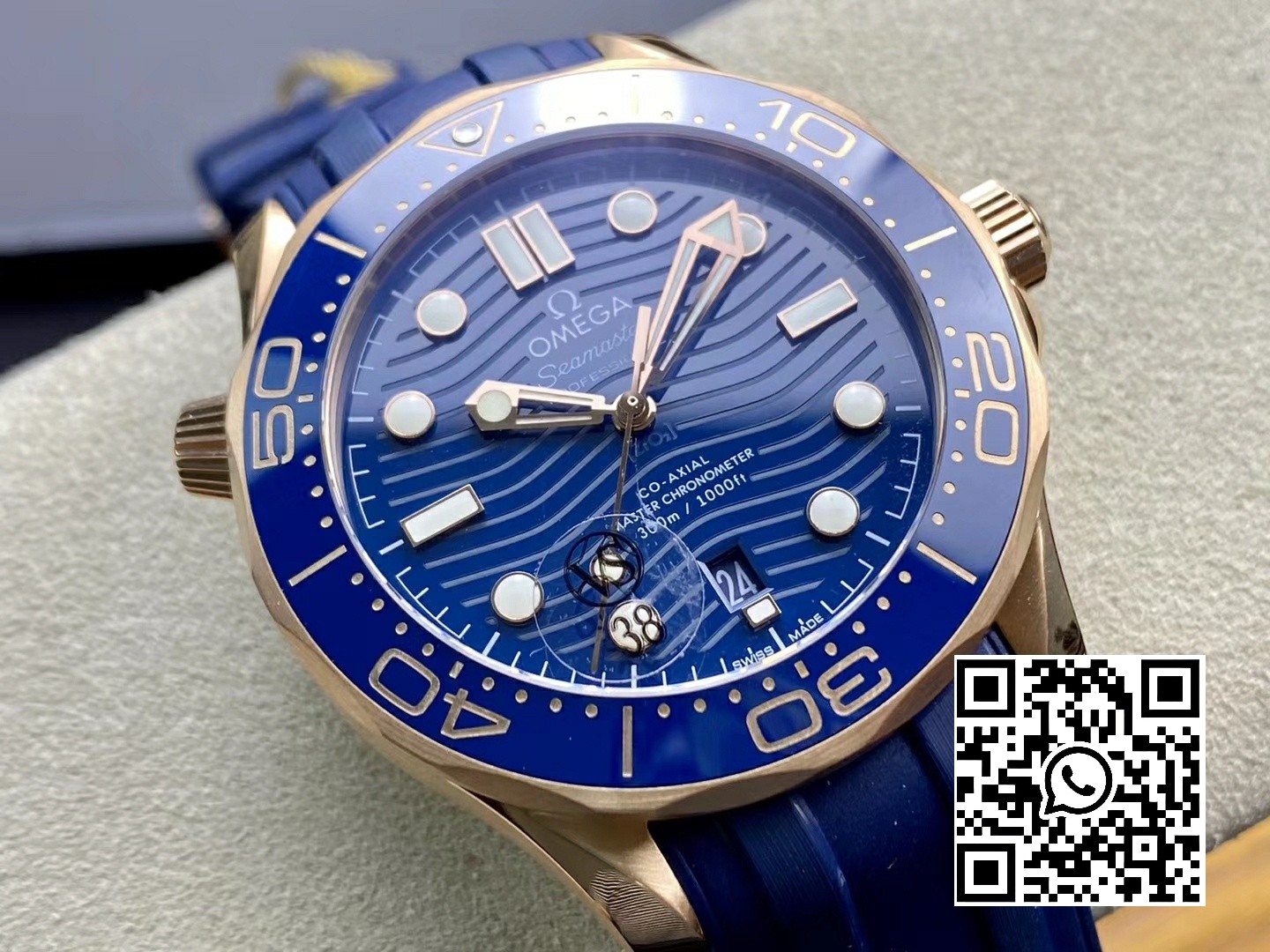 Omega 2018 Seamaster Diver 300M RG Blue Ceramic VS Factory 1:1 Best Edition Blue Dial