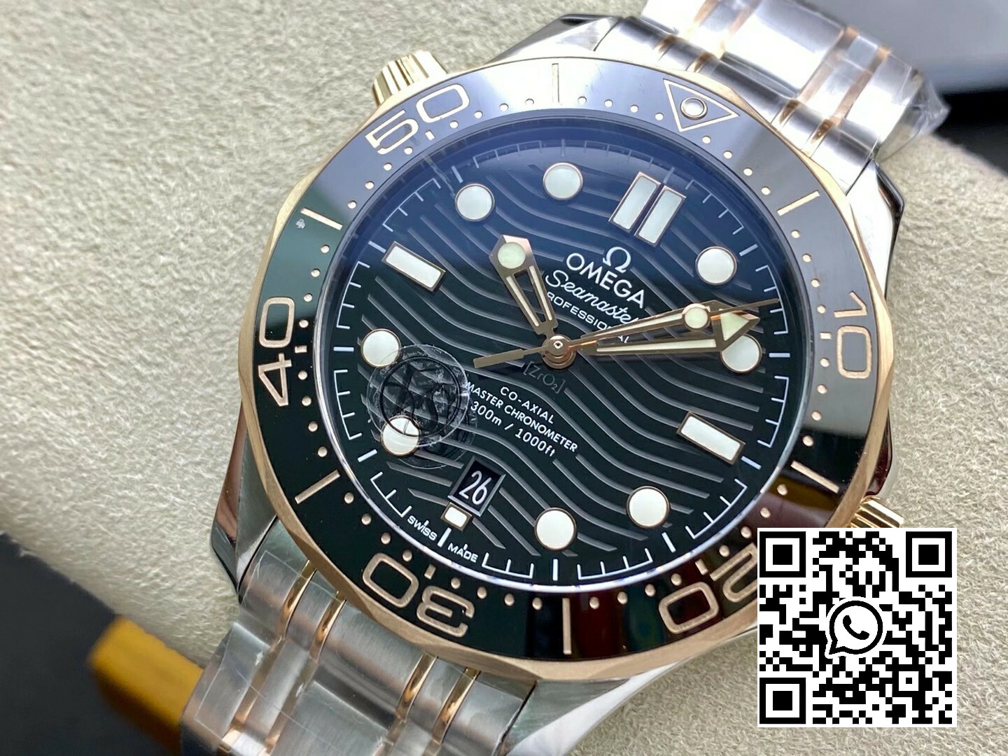 Omega 2018 Seamaster Diver 300M SS/RG VS Factory 1:1 Best Edition RG Bezel Black Dial