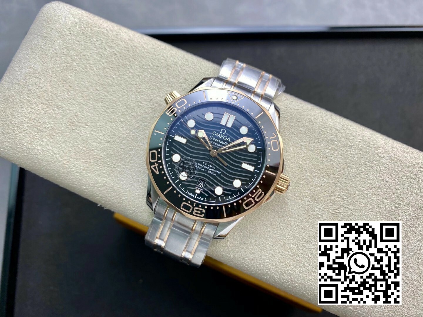 Omega 2018 Seamaster Diver 300M SS/RG VS Factory 1:1 Best Edition RG Bezel Black Dial