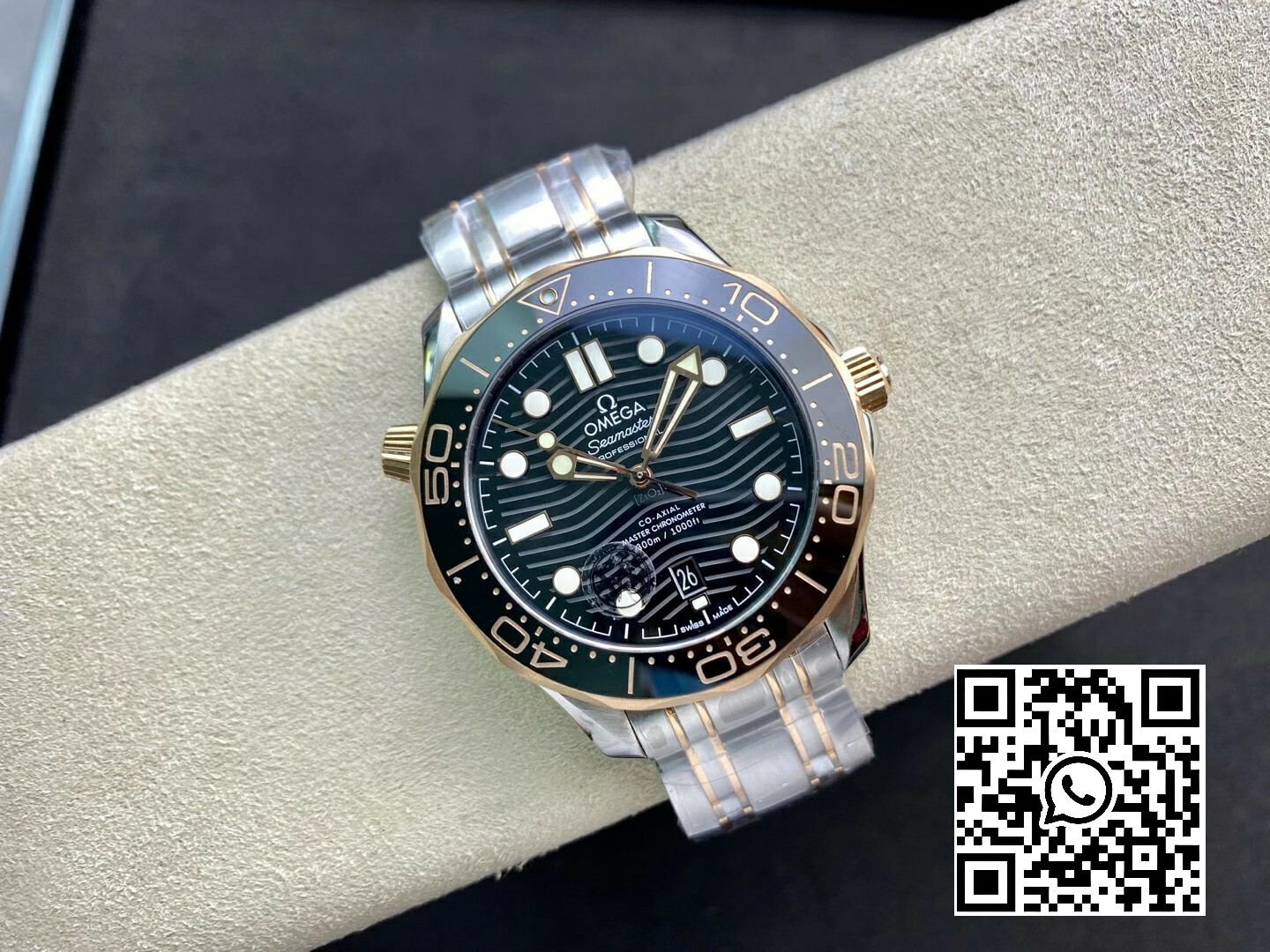 Omega 2018 Seamaster Diver 300M SS/RG VS Factory 1:1 Best Edition RG Bezel Black Dial