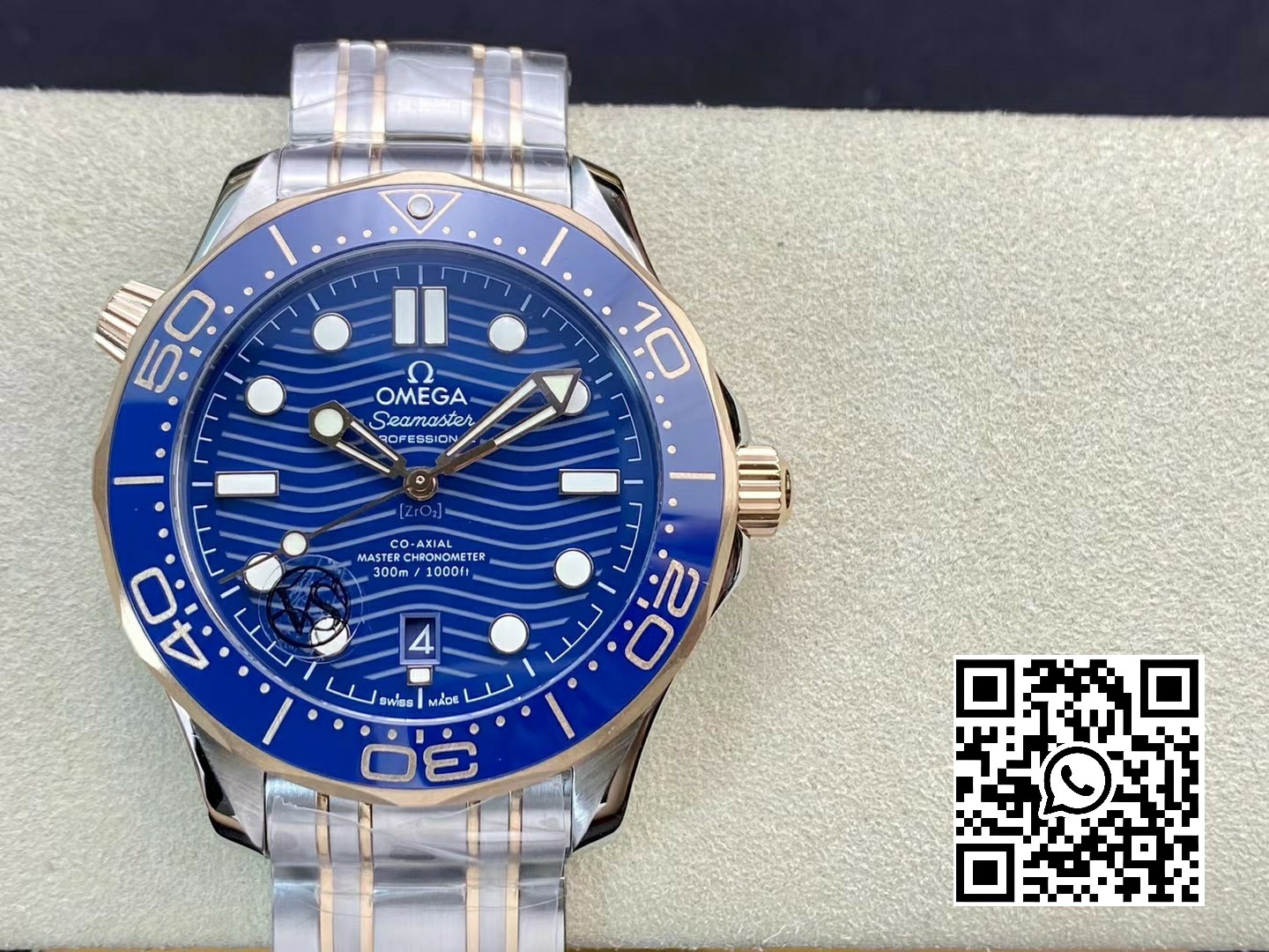 Omega 2018 Seamaster Diver 300M SS/RG VS Factory 1:1 Best Edition RG Bezel Blue Dial