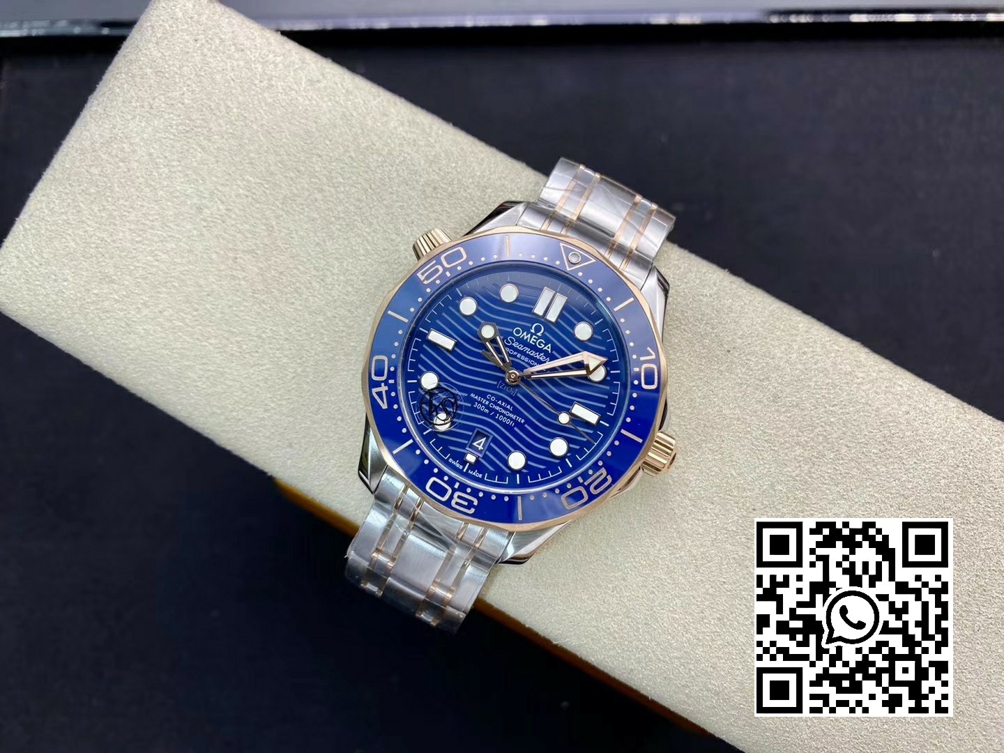 Omega 2018 Seamaster Diver 300M SS/RG VS Factory 1:1 Best Edition RG Bezel Blue Dial