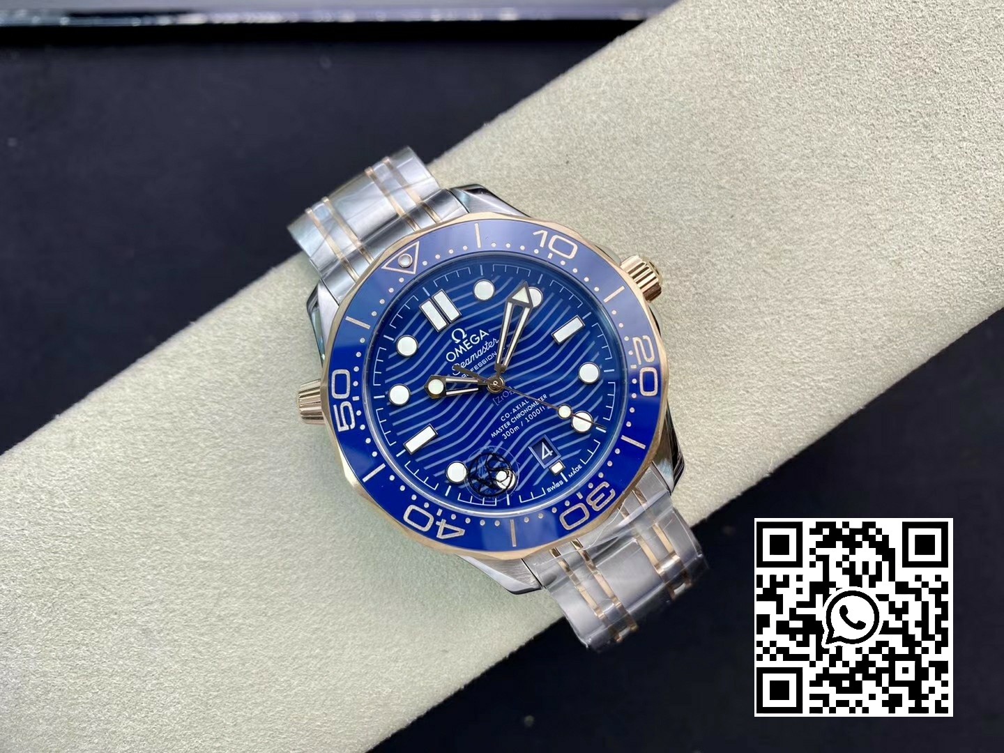 Omega 2018 Seamaster Diver 300M SS/RG VS Factory 1:1 Best Edition RG Bezel Blue Dial