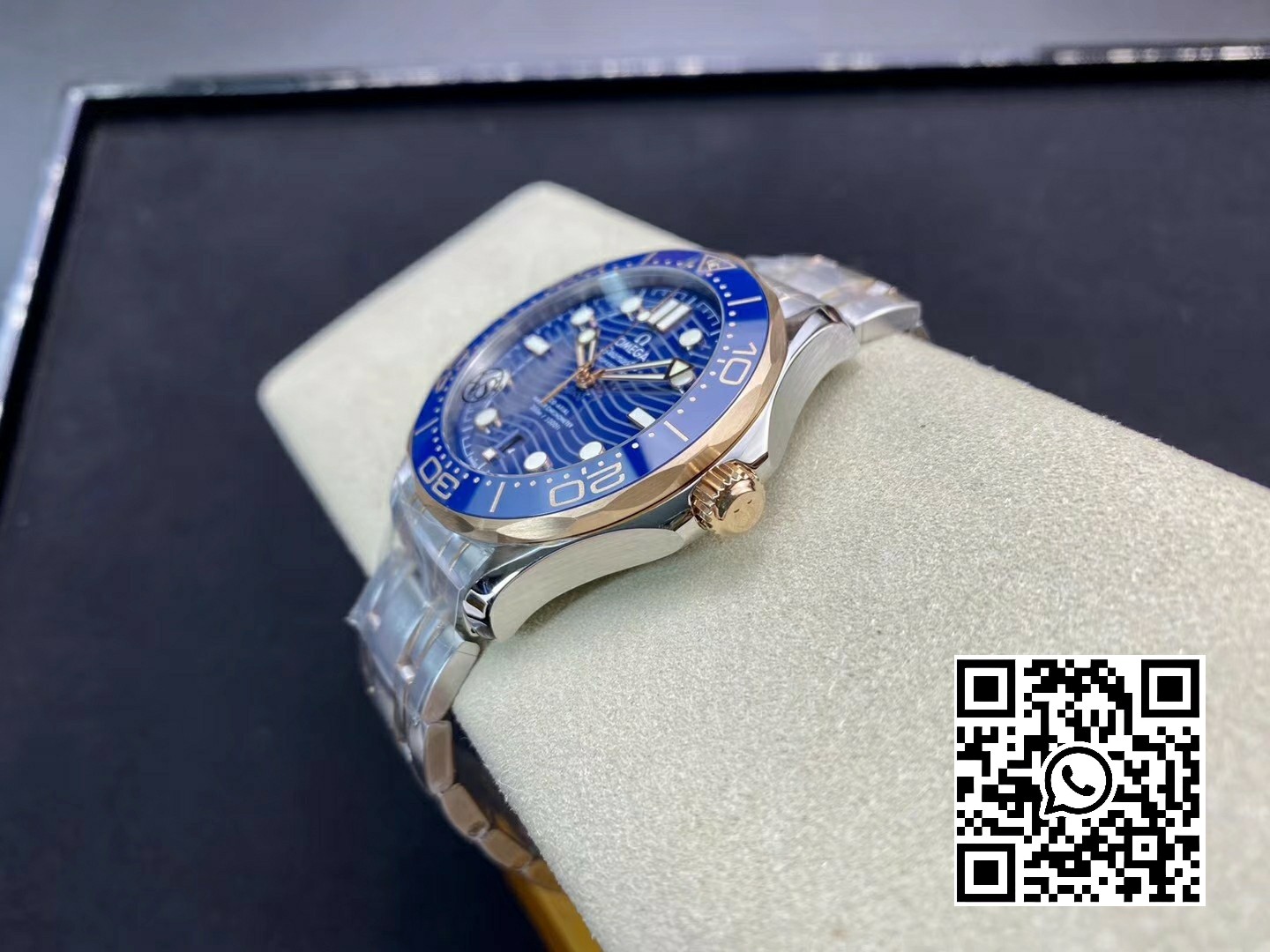 Omega 2018 Seamaster Diver 300M SS/RG VS Factory 1:1 Best Edition RG Bezel Blue Dial