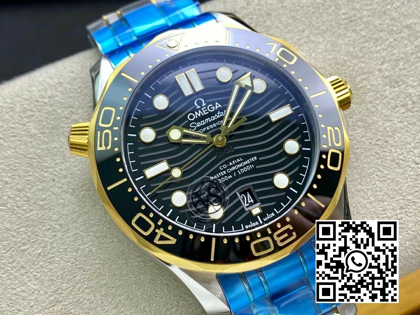 Omega 2018 Seamaster Diver 300M SS/YG VS Factory 1:1 Best Edition YG Bezel Black Dial