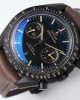 Omega Speedmaster “Dark Side of The Moon” Real Ceramic OM Factory 1:1 Best Edition Brown Leather Strap A9300