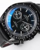 Omega Speedmaster “Dark Side of The Moon” Real Ceramic OM Factory 1:1 Best Edition on Black leather Strap A9300