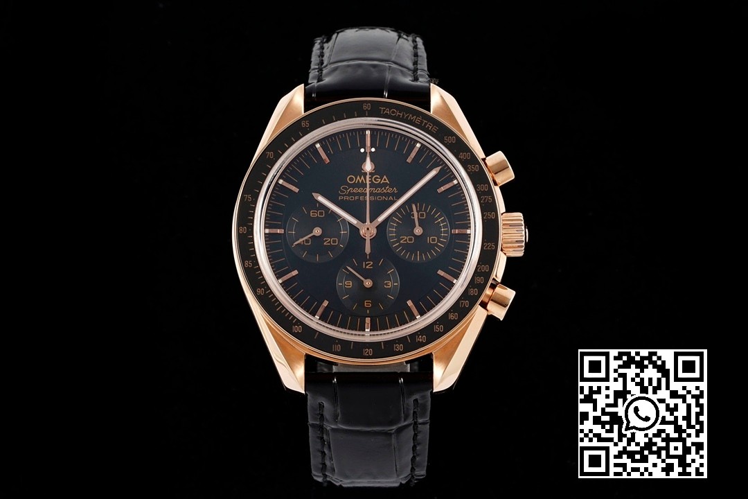 Omega Speedmaster Moonwatch in Moonshine Gold YG RM Factory 1:1 Best Edition Black Dial